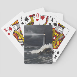 Baraja De Cartas Haz de luz que brilla en el océano tempestuoso