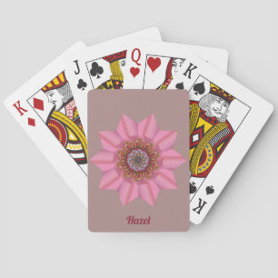 Baraja De Cartas ~ HAZEL ~ Diseño de Estrella Rosa 3D ~ Original
