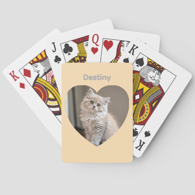 Baraja De Cartas Heart-Shaped Cat Design (Reverso)