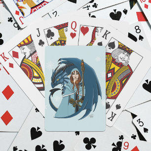 Baraja De Cartas Hechicera del Dragón Azul Copos de Nieve