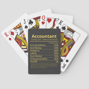Baraja De Cartas hecho de nutrición contable, datos nutricionales