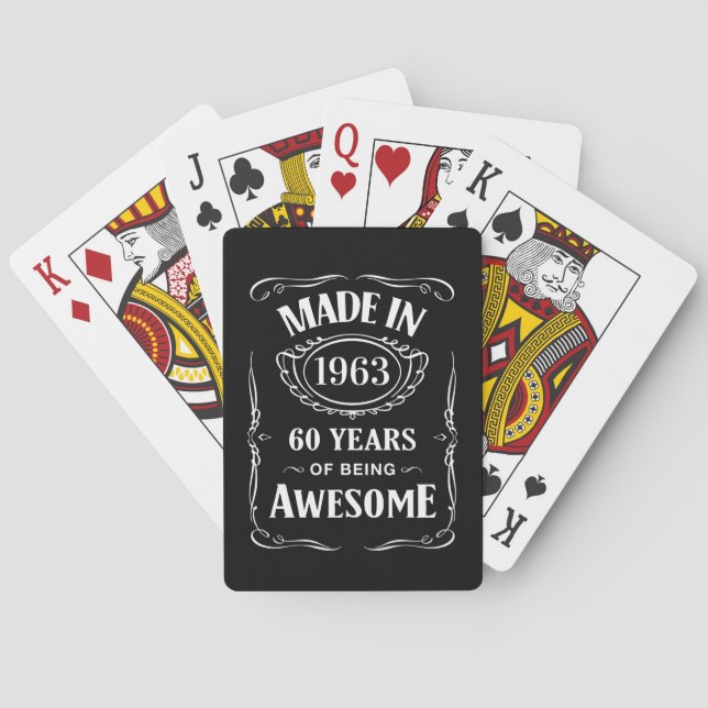Baraja De Cartas Hecho en 1963 60 años de ser impresionante 2023 bd (Reverso)