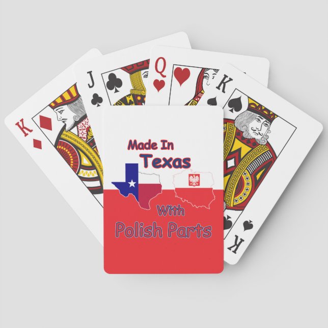 Baraja De Cartas Hecho en Texas con piezas polacas (Reverso)