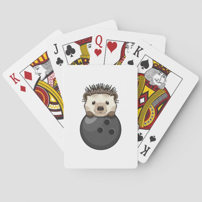 Baraja De Cartas Hedgehog en el Bowling con bolas (Reverso)