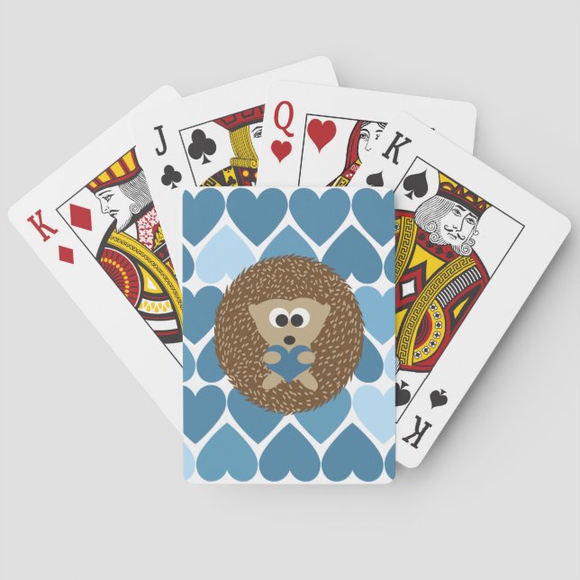 Baraja De Cartas Hedgehog y Corazón Azul (Reverso)