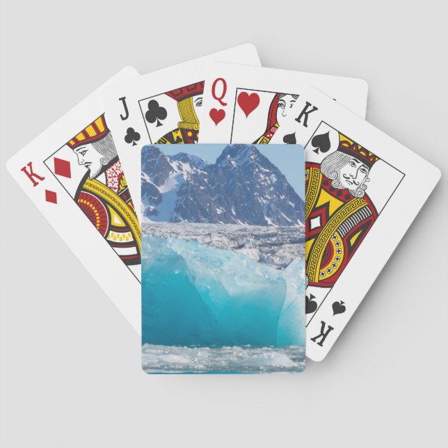 Baraja De Cartas Helado de glaceir azul, Noruega (Reverso)