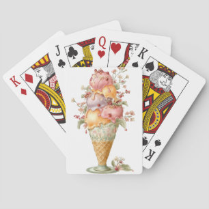 BARAJA DE CARTAS HELADO DE VERANO DE DURAZNO Y ROSA PASTEL
