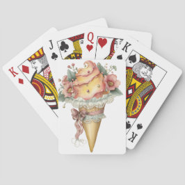 BARAJA DE CARTAS HELADO DE VERANO DE DURAZNO Y ROSA PASTEL