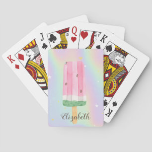 Baraja De Cartas Helado holográfico de acuarela genial
