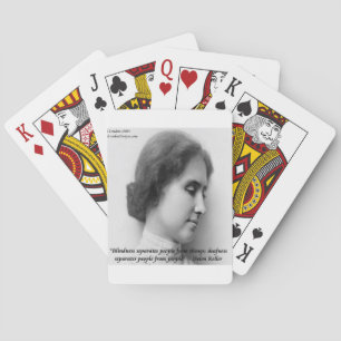 Baraja De Cartas Helen Keller & Cita Famosa Sorda/Ciega