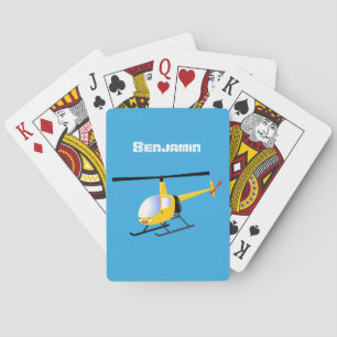 Baraja De Cartas Helicóptero de personalizado alegre amarillo lindo
