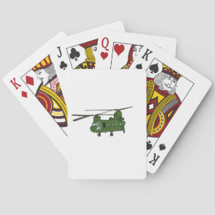 Baraja De Cartas Helicóptero militar verde CH-47 Chinook