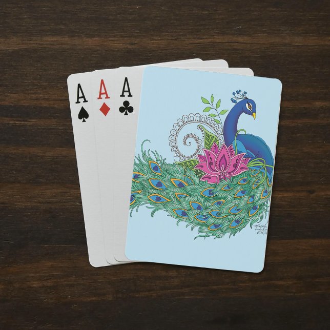 Baraja De Cartas Henna de flor de Lotus azul Peacock (Subido por el creador)