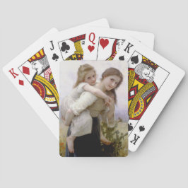 Baraja De Cartas Hermana mayor da una joven travesía en Piggyback