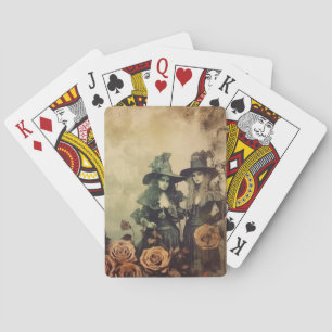 Baraja De Cartas Hermanas Brujas Victorianas Antiguas Sepia