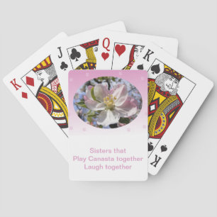 Baraja De Cartas Hermanas que juegan canasta juntos Apple Blossom