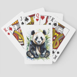 Baraja De Cartas Hermosa acuarela Panda Bear