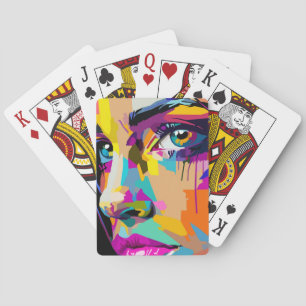Baraja De Cartas Hermosa cara y ojos arte pop