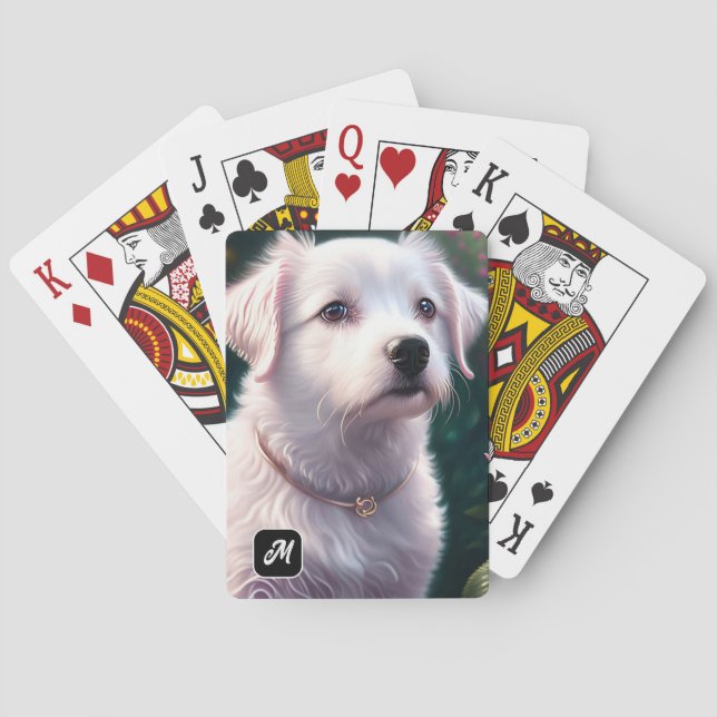 Baraja De Cartas Hermosa Colección De Perros Y Rosas (Reverso)