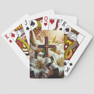 Baraja De Cartas Hermosa cruz de lirio de Pascua