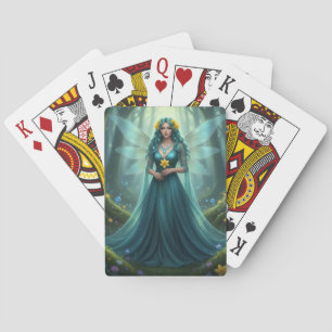 Baraja De Cartas Hermosa Fada de la Marcha de Aquamarine