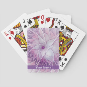 Baraja De Cartas Hermosa Flor Rosa Moderna Resumen Nombre fractal