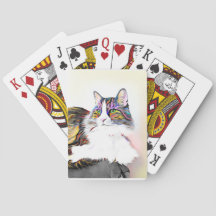 Hermosa foto pintada con piel de arco iris de gato