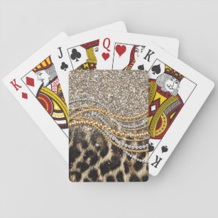 Baraja De Cartas Hermosa imagen de animales de moda Leopard Faux