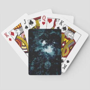 Baraja De Cartas Hermosa luna resplandece a través de árboles