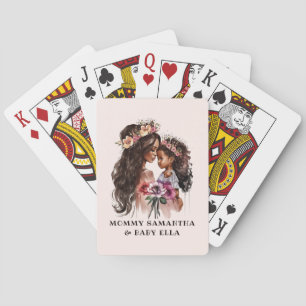 Baraja De Cartas Hermosa mamá negra y hija