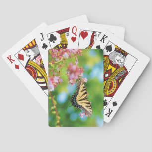 Baraja De Cartas Hermosa mariposa de cola Swalloween sobre flores d