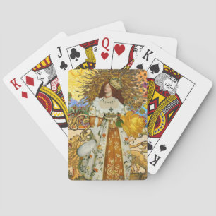 Baraja De Cartas Hermosa mujer de época dorada