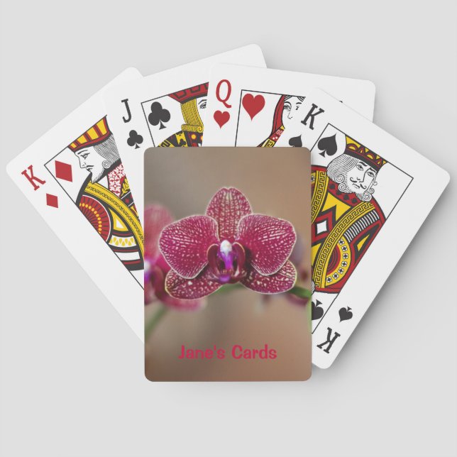 Baraja De Cartas Hermosa orquídea roja (Reverso)
