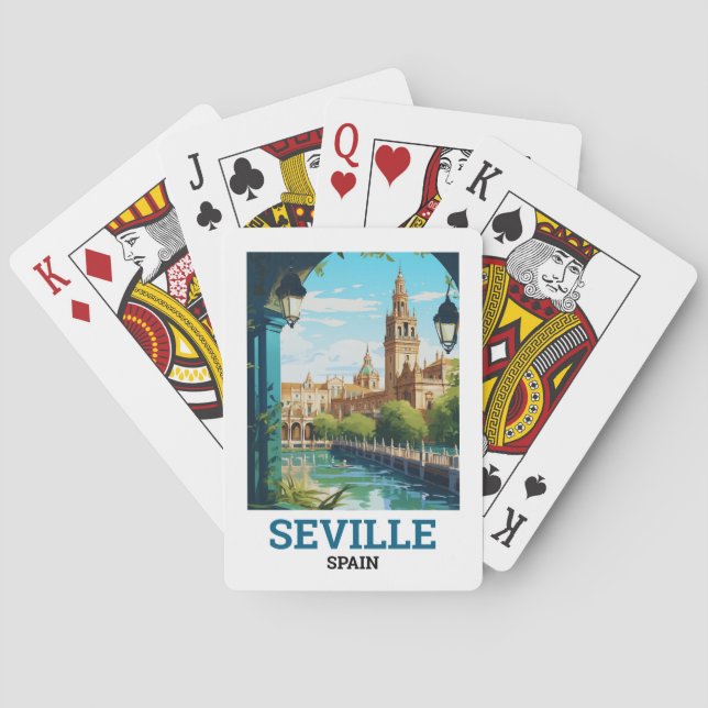 Baraja De Cartas Hermosa Sevilla Belleza de Andalucía España Viaje (Reverso)