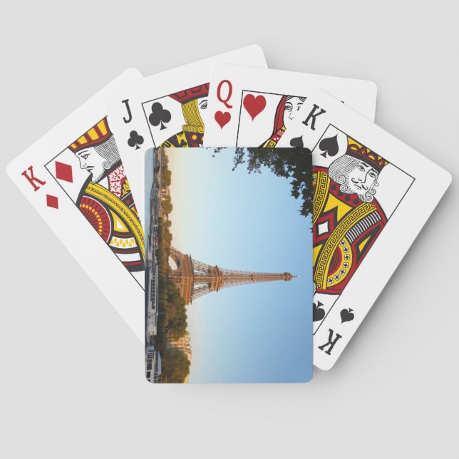 Baraja De Cartas Hermosa Torre Eiffel París Francia (Reverso)