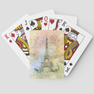 Baraja De Cartas Hermosa y moderna jovencita Torre Eiffel Francia