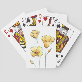 Baraja De Cartas Hermosas amapolas acuarelas de California