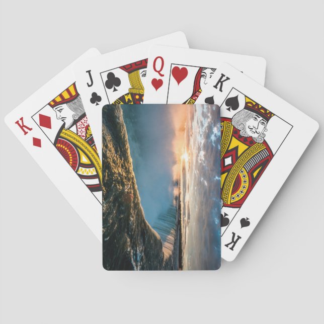 Baraja De Cartas Hermosas cataratas del Niágara al amanecer (Reverso)