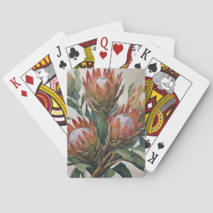 Baraja De Cartas Hermosas flores de Protea de Sudáfrica