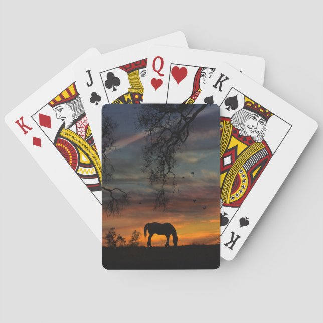 Baraja De Cartas Hermosas tarjetas de juego de caballos y robles (Reverso)