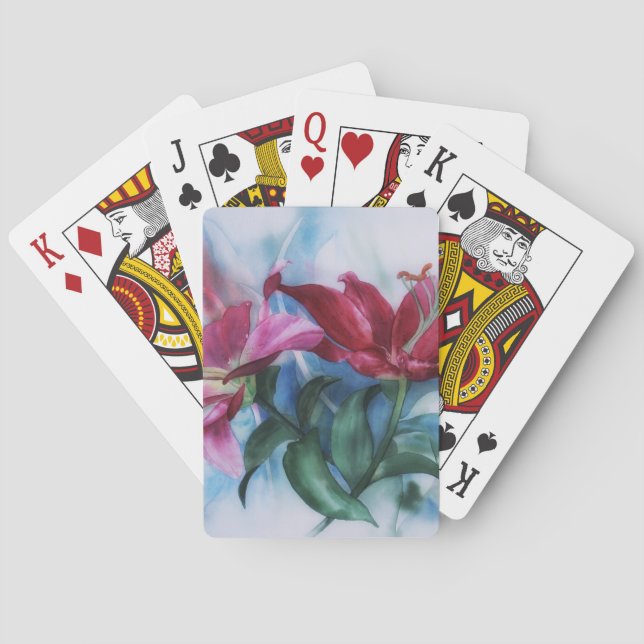 Baraja De Cartas Hermosas tarjetas de reproducción floral (Reverso)