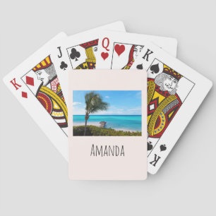 Baraja De Cartas Hermoso árbol de palma tropical ventoso