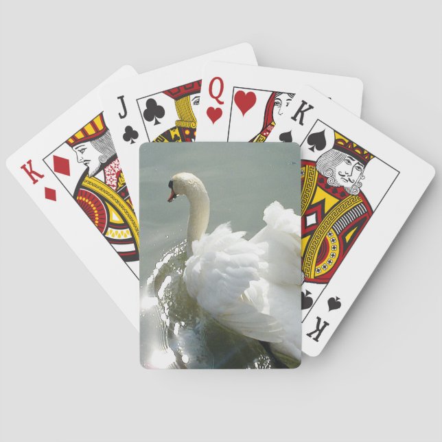 Baraja De Cartas Hermoso cisne blanco (Reverso)