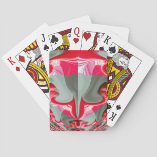 Baraja De Cartas Hermoso Diseño de Arte Geométrico Rojo Ash Gris Mo