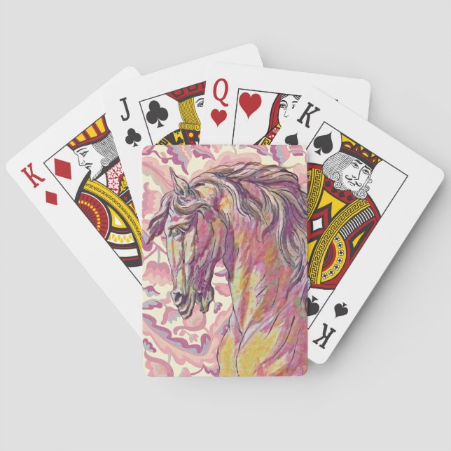 Baraja De Cartas Hermoso estilo de arte del caballo (Reverso)