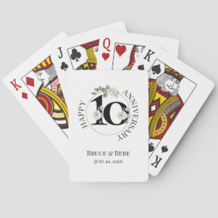 Baraja De Cartas Hermoso floral 10º ANIVERSARIO jugando