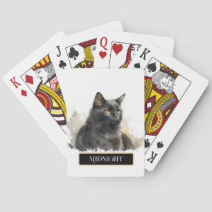 Baraja De Cartas Hermoso gato negro personalizable