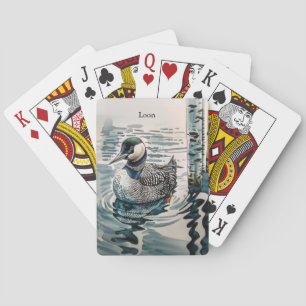 Baraja De Cartas hermoso globo sobre el agua en acuarela