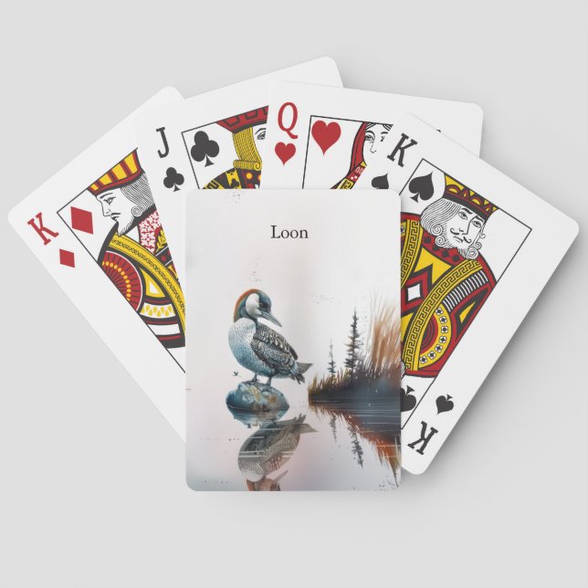 Baraja De Cartas hermoso globo sobre una roca en acuarela (Reverso)