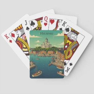 Baraja De Cartas Hermoso Helsinki vintage paisaje urbano Finlandia
